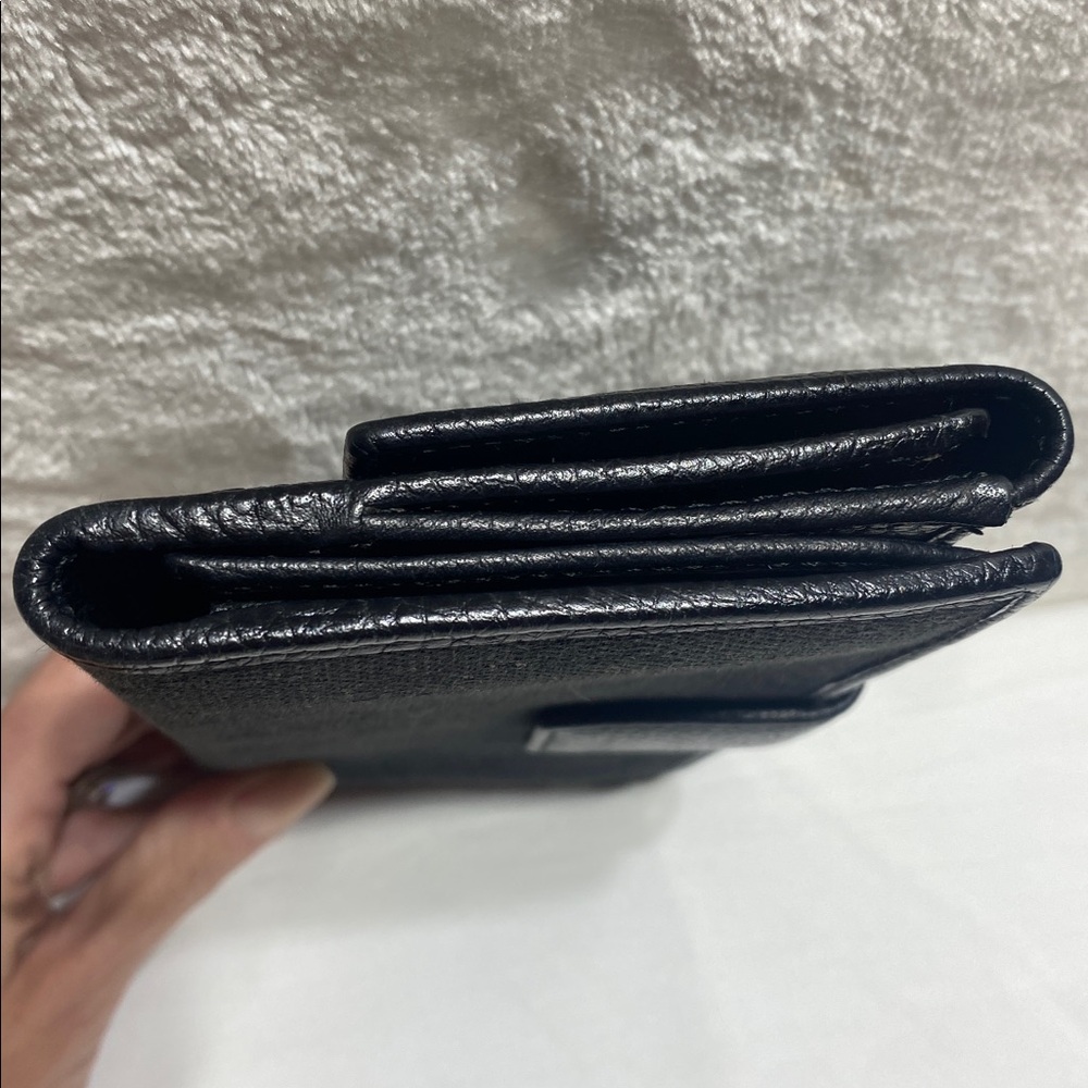 GUCCI 231843 Studded Interlocking GG Long Wallet Pebbled Leather Black Authentic - Picture 12 of 12